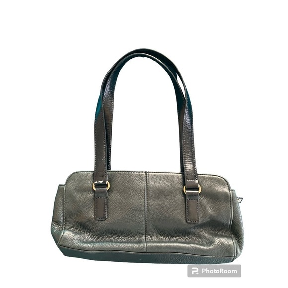 Fossil 1954 Multi Textured Leather Rectangle Satchel Shoulder Bag Black CUTE! - Picture 2 of 11